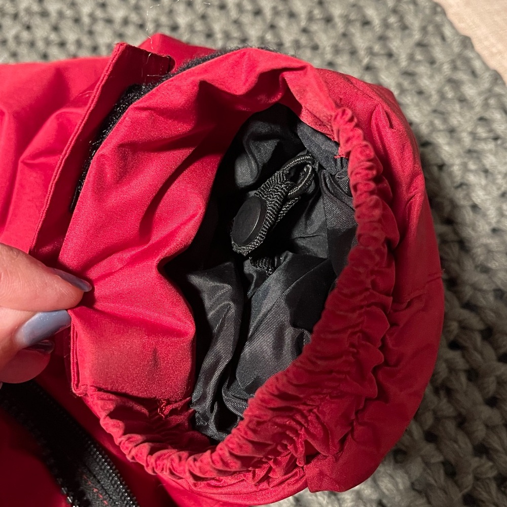 Red Puffer Jacket with double zipper revealing inner shell jacket - Picture 9 of 12